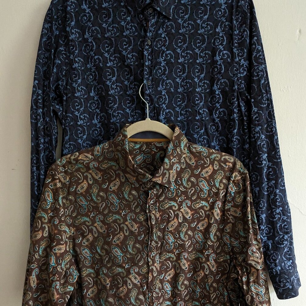 Italian Men's Paisley and Patterned Shirt Set